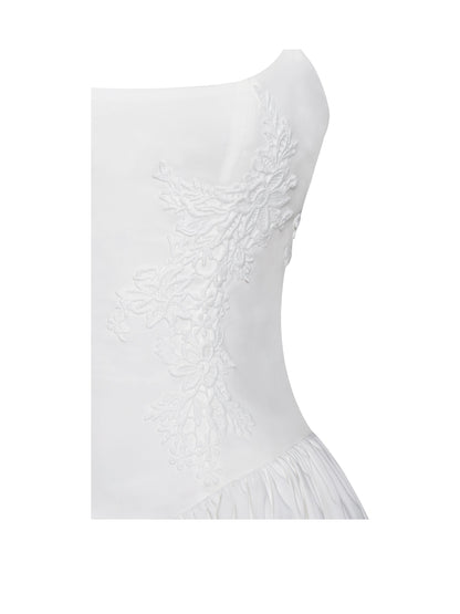 Kadi White Cotton Corset Mini Dress