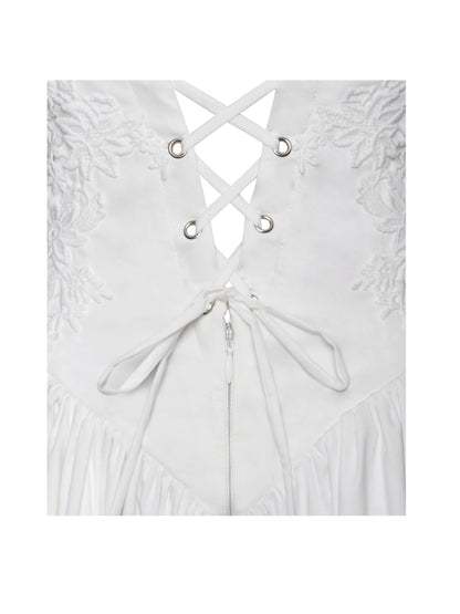 Kadi White Cotton Corset Mini Dress
