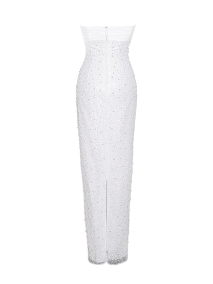 Lainey Sequin Pearls Beaded Maxi Dress