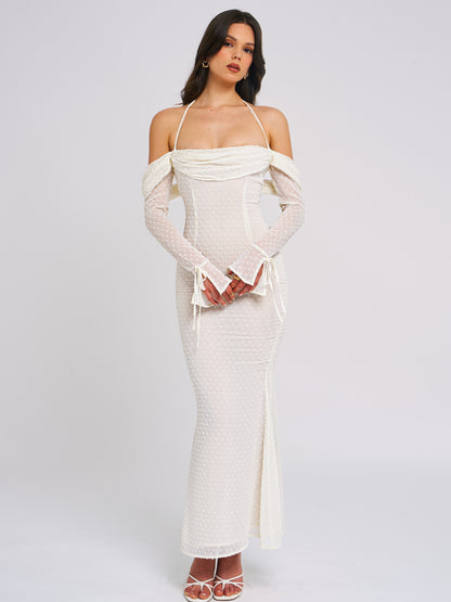 Kaia Long Sleeve Off Shoulder Maxi Dress
