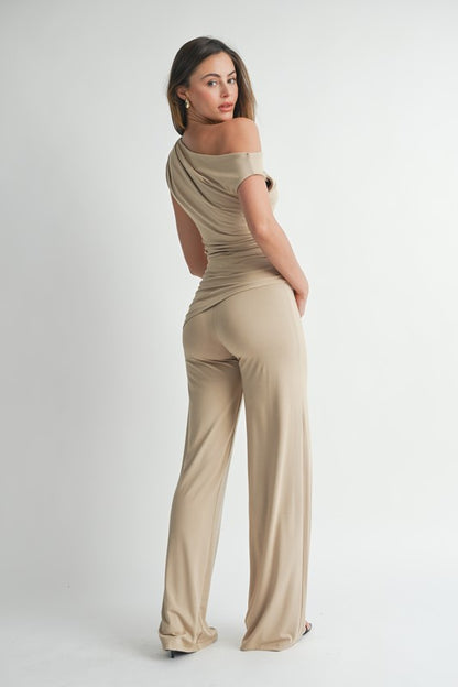 Off The Shoulder Silk Matching Set