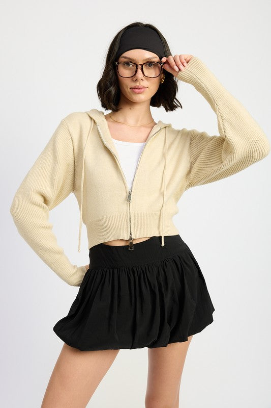Lily Cropped Hoodie Zip Up