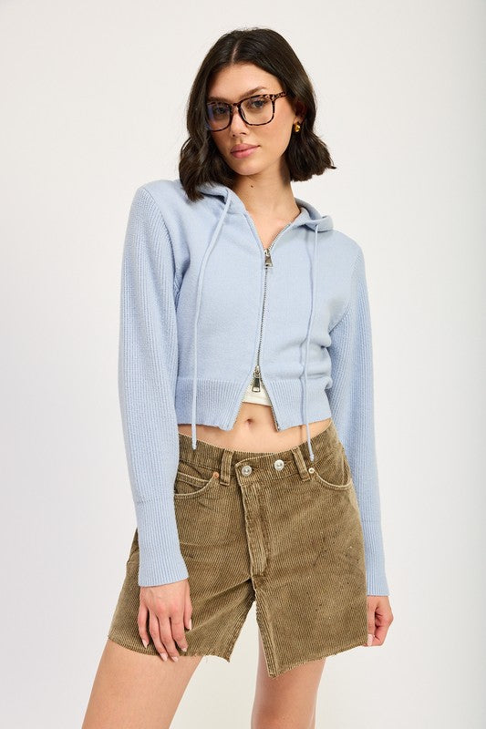 Lily Cropped Hoodie Zip Up