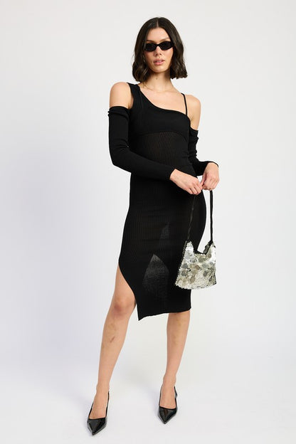 Off Shoulder Long Sleeve Maxi Dress