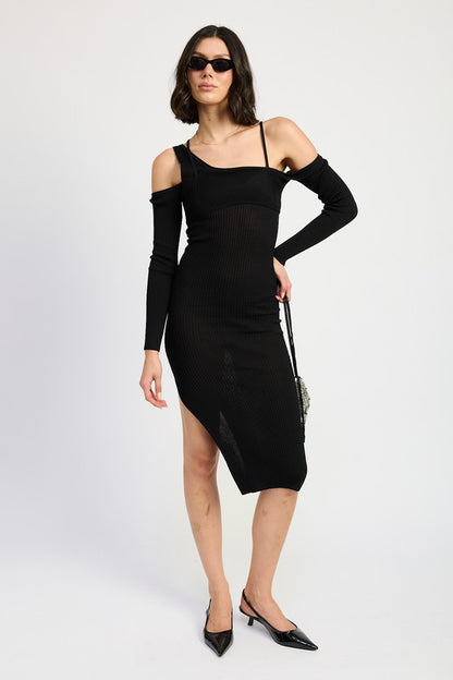 Off Shoulder Long Sleeve Maxi Dress