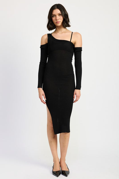 Off Shoulder Long Sleeve Maxi Dress
