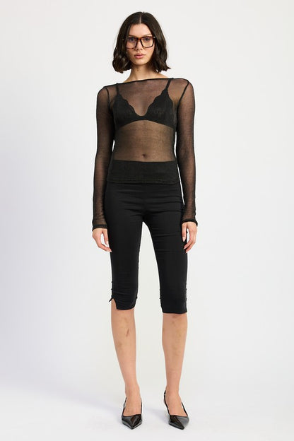 Lucille Boat Neck Sheer Top
