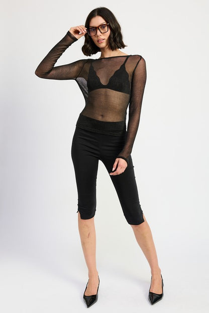 Lucille Boat Neck Sheer Top