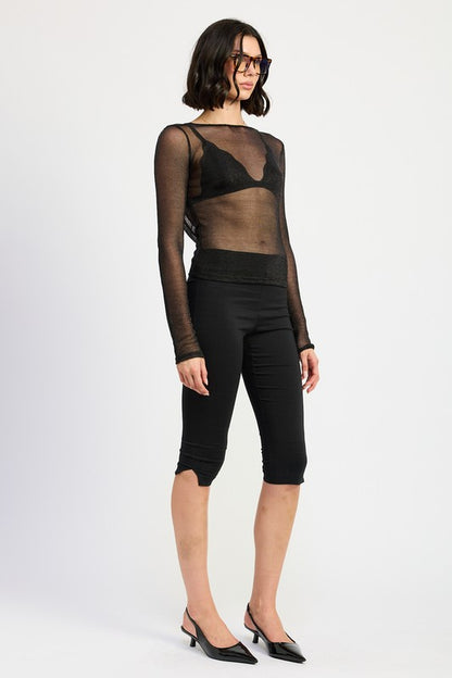 Lucille Boat Neck Sheer Top