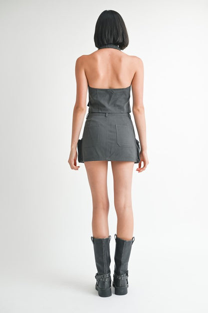 WRAPPED HALTER NECK TOP