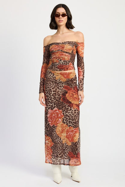 Aaliyah Printed Mesh Maxi Skirt