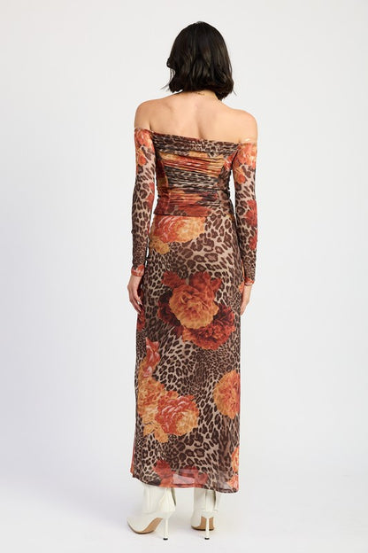 Aaliyah Printed Mesh Maxi Skirt