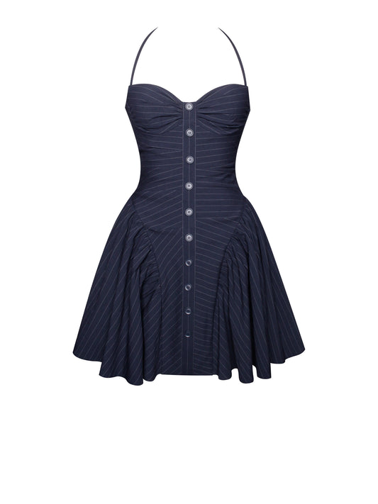 Melody Pinstripe Waist Mini Dress