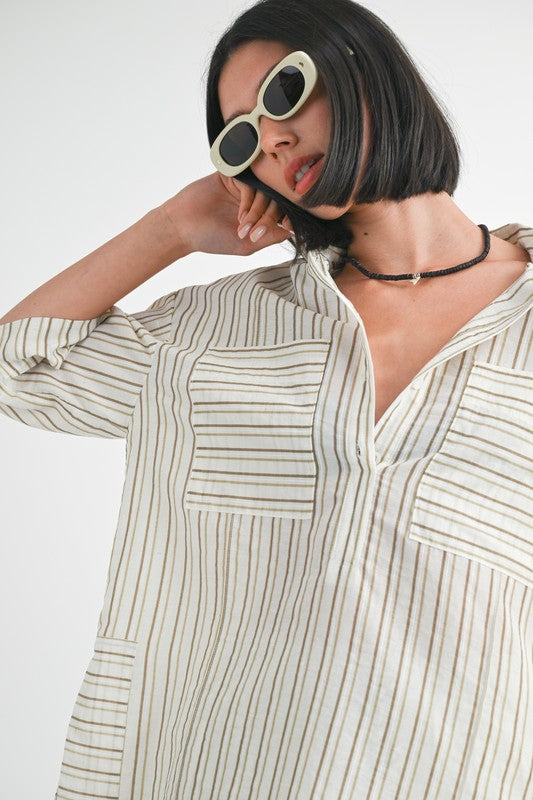Stripe Oversized Tunic Top