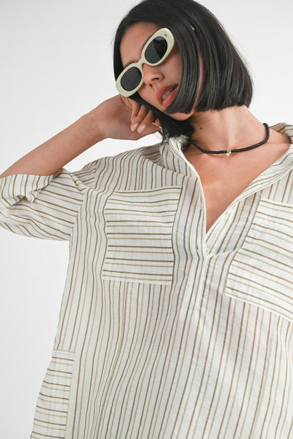 Stripe Oversized Tunic Top
