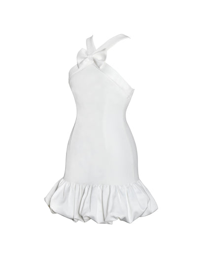 Barbra White Cross Straps Bodycon Mini Dress