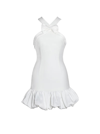 Barbra White Cross Straps Bodycon Mini Dress