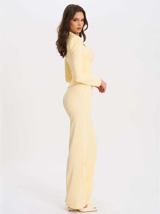 Quinne Butter Yellow Slim-fit Blazer