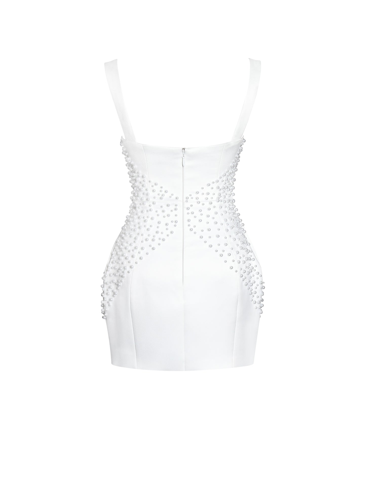 Tais Pearl Beaded Cocoon Shape Sleeveless Dress