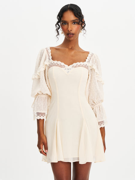 Zakira Lace Trim Half Sleeve Mini Dress – So.Fvshionable