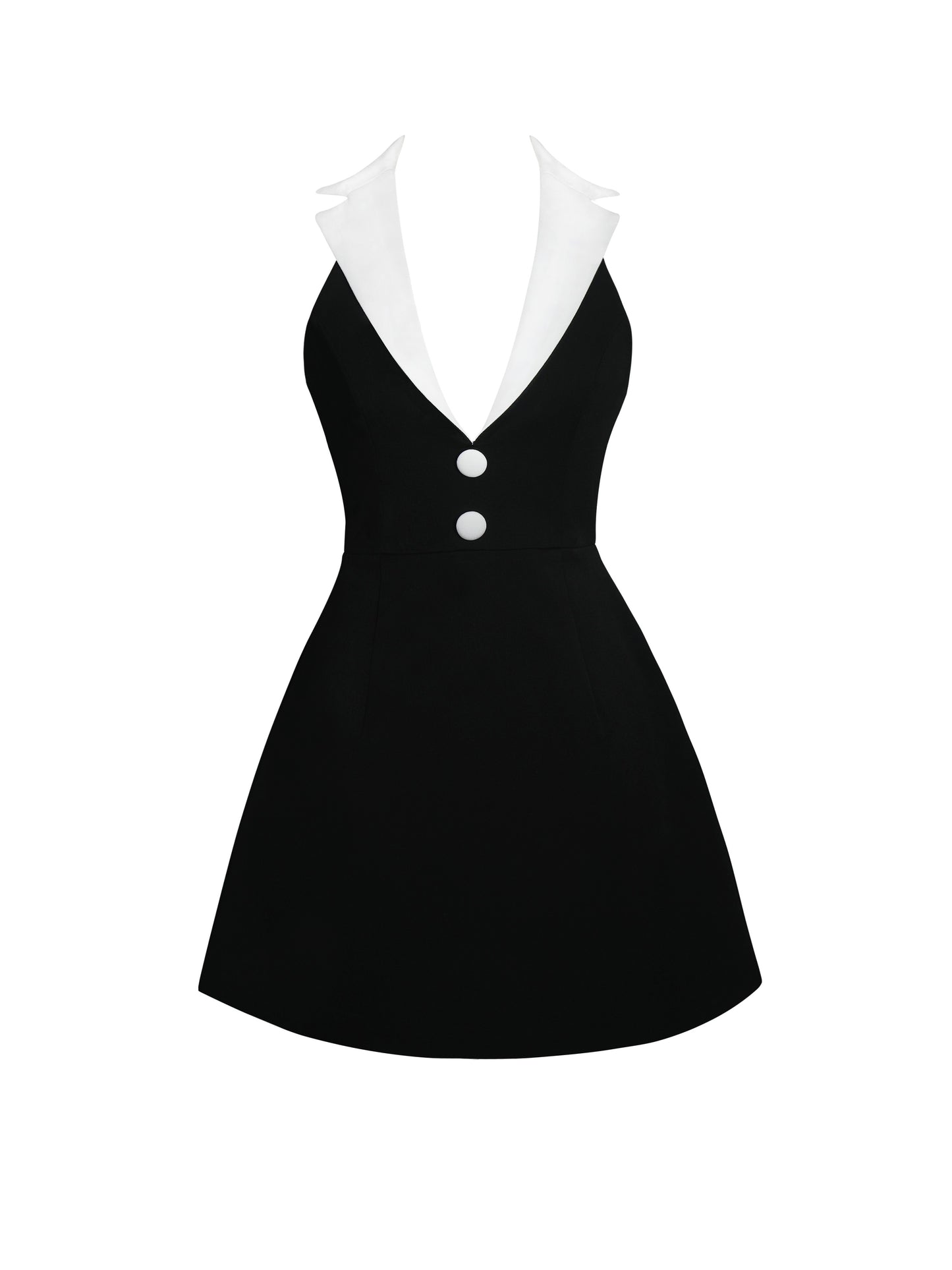 Ignacia Office Casual Black And White Halter Dress