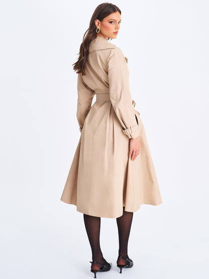 Ulila Beige Double-Cotton-Blend Trench Coat