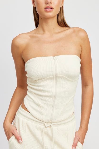 Lala Zip Up Tube Top