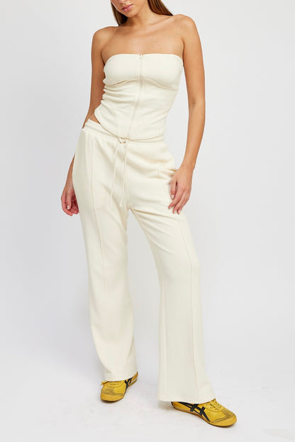 Lala Zip Up Tube Top