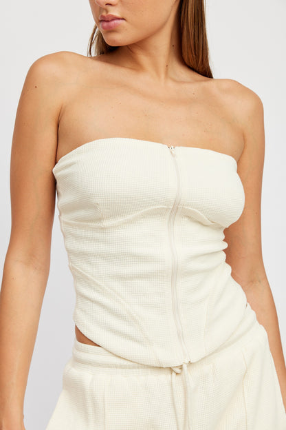 Lala Zip Up Tube Top
