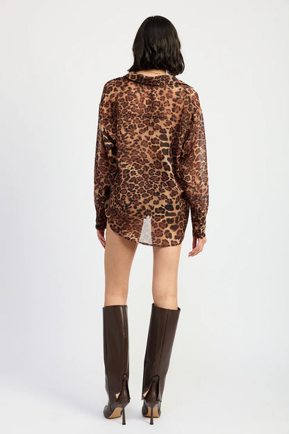 Alora Animal Print Oversized Top