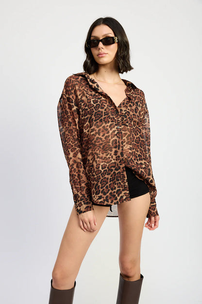 Alora Animal Print Oversized Top