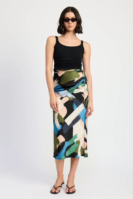 Clara Ruched Midi Skirt