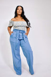 Spring Blues Flared Pants